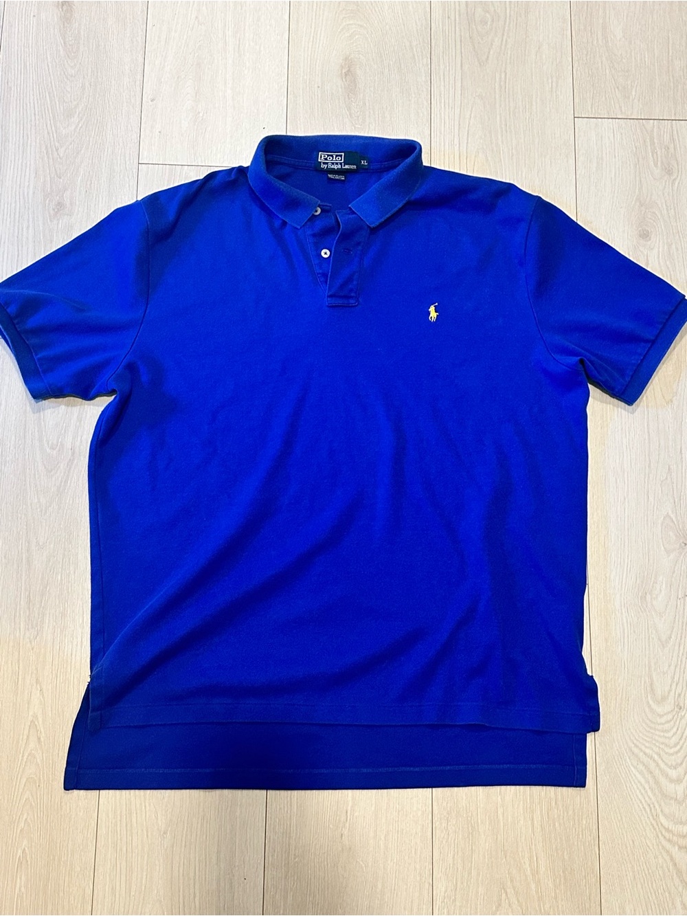 Polo by Ralph Lauren Men's Polo Shirt - Bright Blue with Yellow Pony